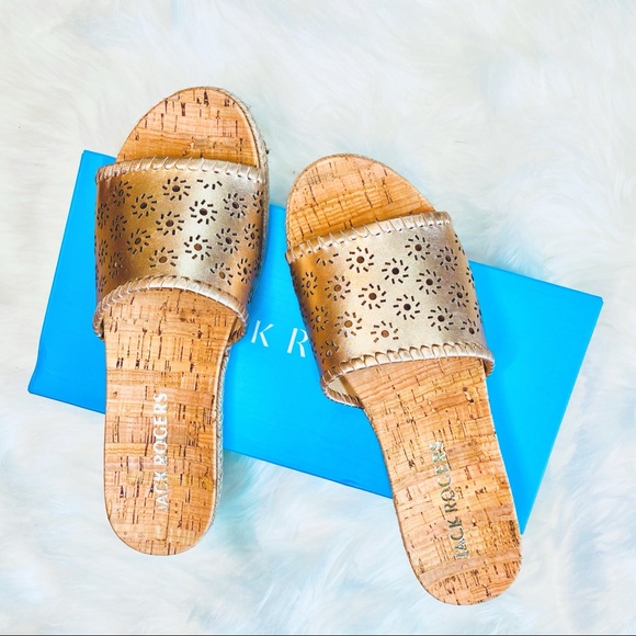 Jack Rogers Shoes - Jack Rogers Metallic Floral Espadrille Rose Gold